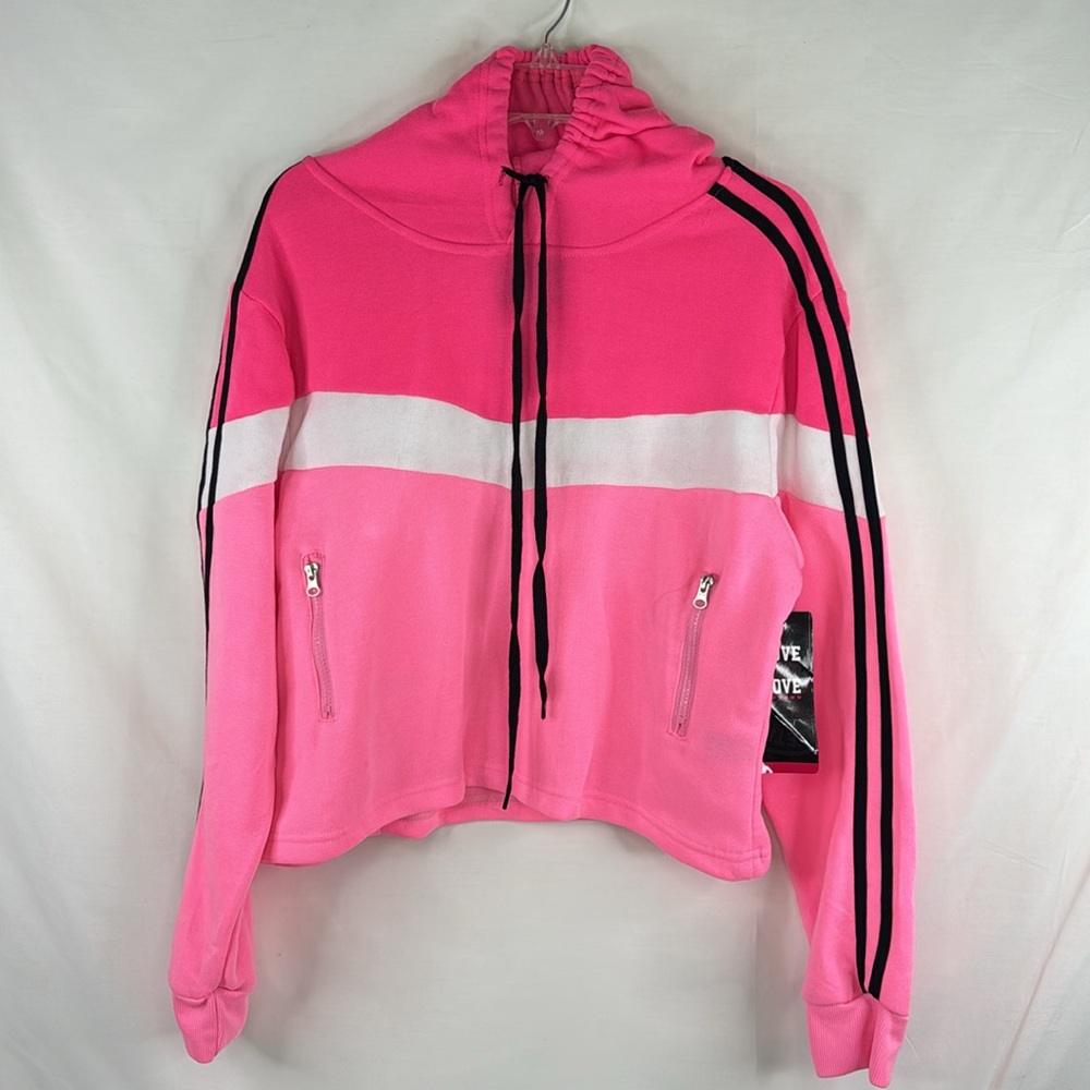 Women's Bright Pink Hoodie Size:1X